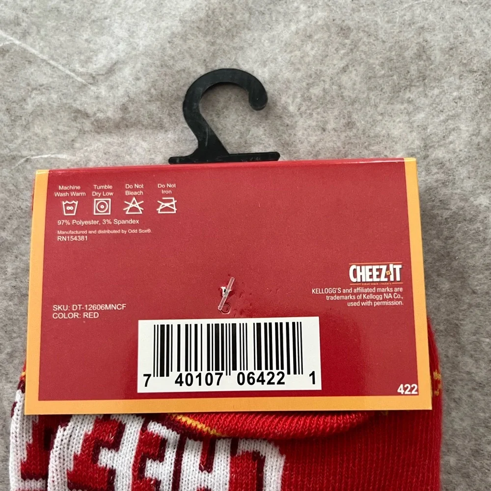 Cheez It Crackers Socks Fits Men’s Size 6-12